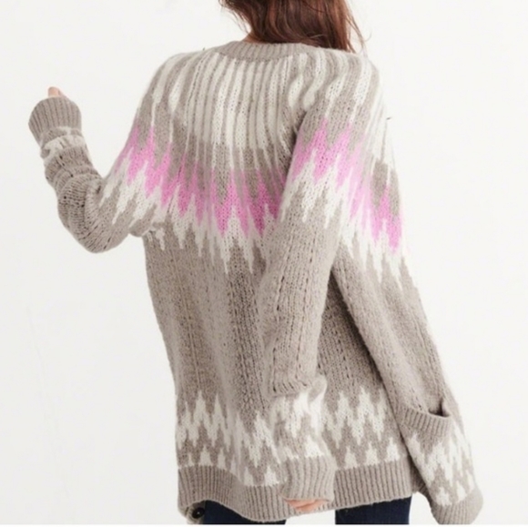 Abercrombie Vintage Fair Isle Wool Blend Cardigan Sweater - Picture 3 of 12